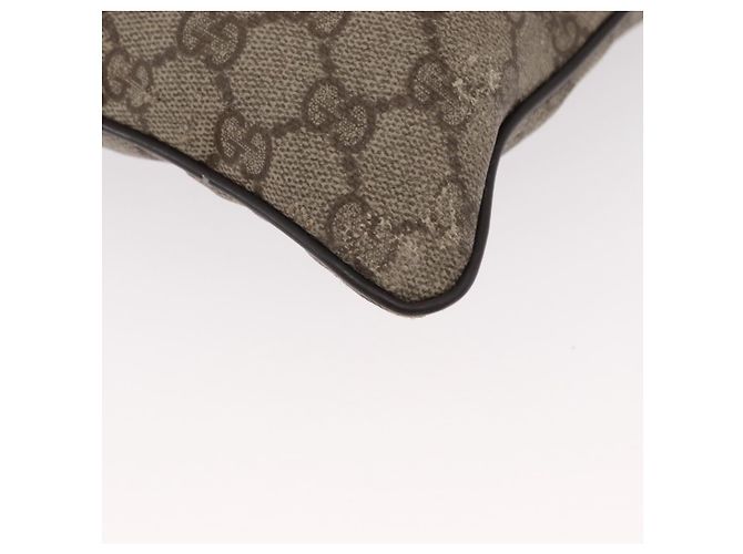 Borsa a spalla GG Supreme in PVC beige e argento di GUCCI 141626 Auth ka605 - vista 15