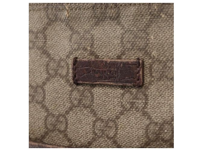 Borsa a spalla GG Supreme in PVC beige e argento di GUCCI 141626 Auth ka605 - vista 16