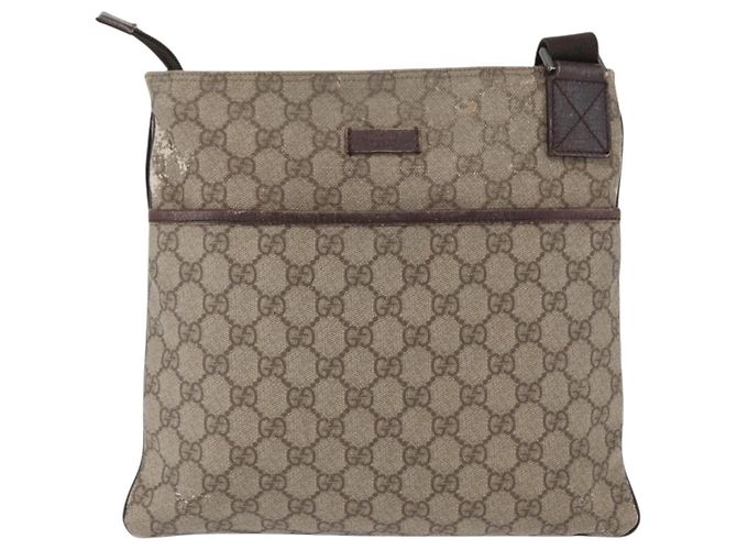 Borsa a spalla GG Supreme in PVC beige e argento di GUCCI 141626 Auth ka605 - vista 2