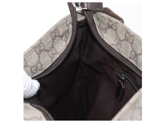 Borsa a spalla GG Supreme in PVC beige e argento di GUCCI 141626 Auth ka605 - vista 21