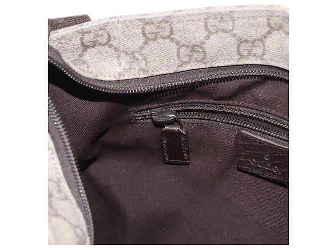 Borsa a spalla GG Supreme in PVC beige e argento di GUCCI 141626 Auth ka605 - vista 22