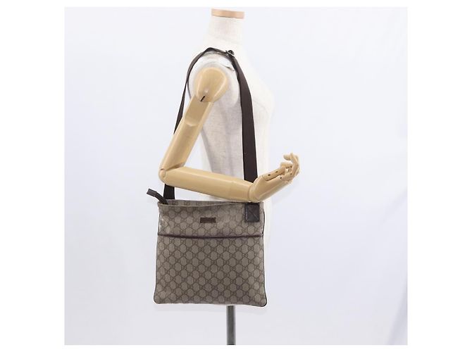 Borsa a spalla GG Supreme in PVC beige e argento di GUCCI 141626 Auth ka605 - vista 25