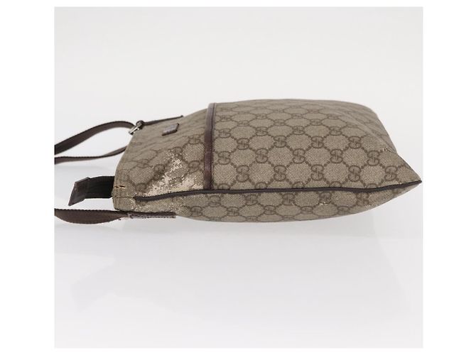 Borsa a spalla GG Supreme in PVC beige e argento di GUCCI 141626 Auth ka605 - vista 6