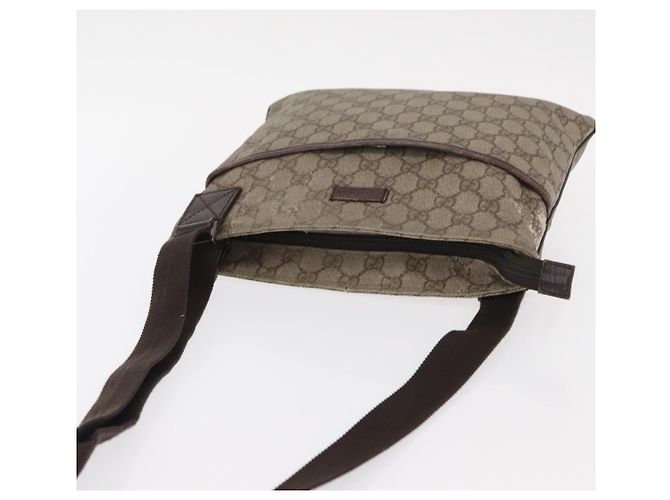Borsa a spalla GG Supreme in PVC beige e argento di GUCCI 141626 Auth ka605 - vista 8