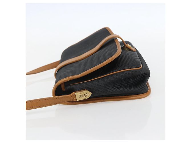 Saint Laurent Borsa a Spalla in Tela Nera e Oro Auth 151604 Nero D'oro - vista 4