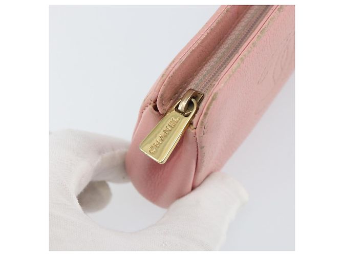 Bolso CHANEL COCO Mark de Piel Caviar Rosa Oro CC Auth bs31452 Dorado - vista 13