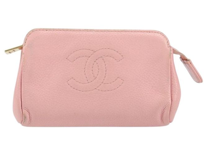Bolso CHANEL COCO Mark de Piel Caviar Rosa Oro CC Auth bs31452 Dorado - vista 2
