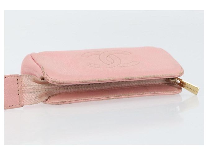 Bolso CHANEL COCO Mark de Piel Caviar Rosa Oro CC Auth bs31452 Dorado - vista 6