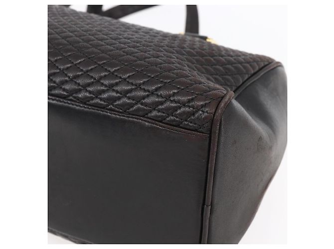 BALLY Handtasche aus Leder Schwarz Gold Auth 154726 Golden - Ansicht 10