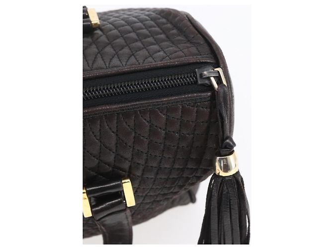 BALLY Handtasche aus Leder Schwarz Gold Auth 154726 Golden - Ansicht 14