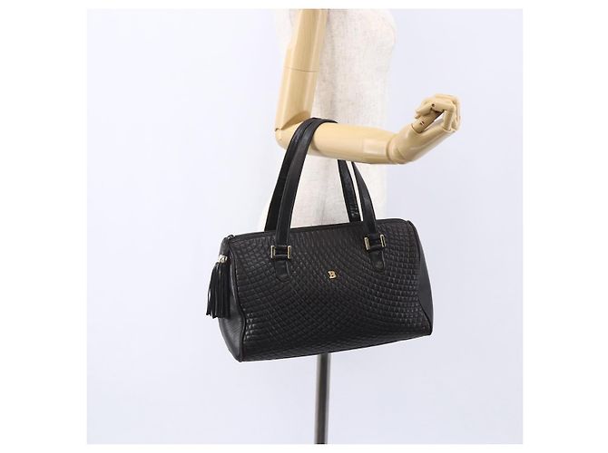 BALLY Handtasche aus Leder Schwarz Gold Auth 154726 Golden - Ansicht 21