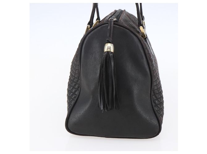 BALLY Handtasche aus Leder Schwarz Gold Auth 154726 Golden - Ansicht 5