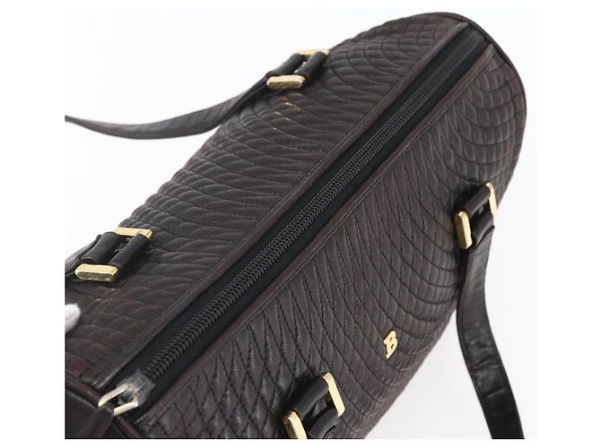BALLY Handtasche aus Leder Schwarz Gold Auth 154726 Golden - Ansicht 6