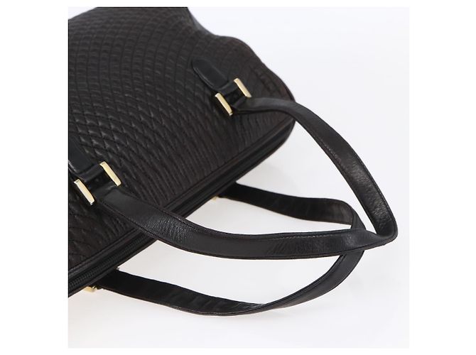 BALLY Handtasche aus Leder Schwarz Gold Auth 154726 Golden - Ansicht 7