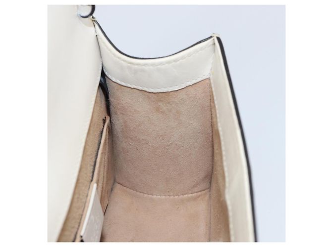 Borsa a mano in pelle GUCCI Sherry Line 2way Bianco Oro Blu Navy 470270 Auth BA8197 D'oro - vista 20