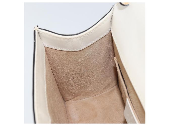 Borsa a mano in pelle GUCCI Sherry Line 2way Bianco Oro Blu Navy 470270 Auth BA8197 D'oro - vista 21