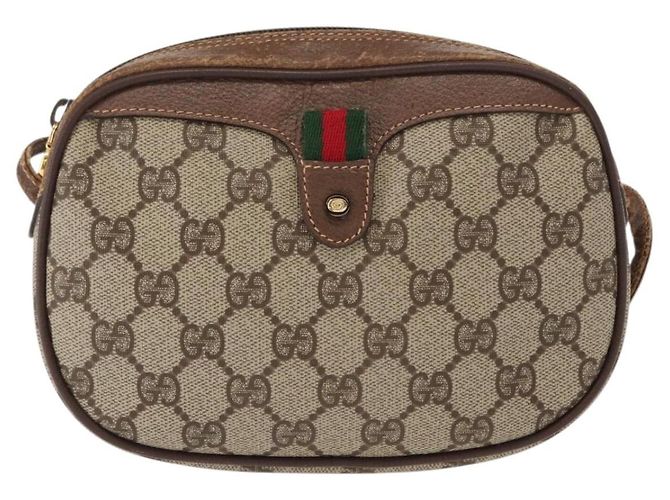 Borsa Sherry Line GG Supreme Web di GUCCI in PVC beige e rosso 007 58 6112 9411 Auth BA8618 - vista 2