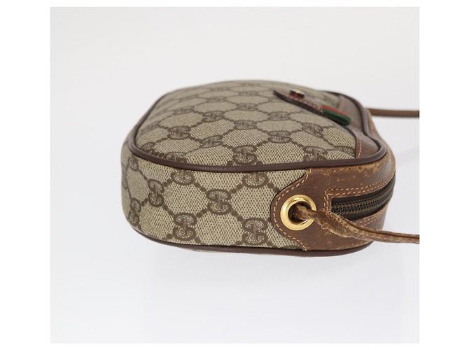 Borsa Sherry Line GG Supreme Web di GUCCI in PVC beige e rosso 007 58 6112 9411 Auth BA8618 - vista 4