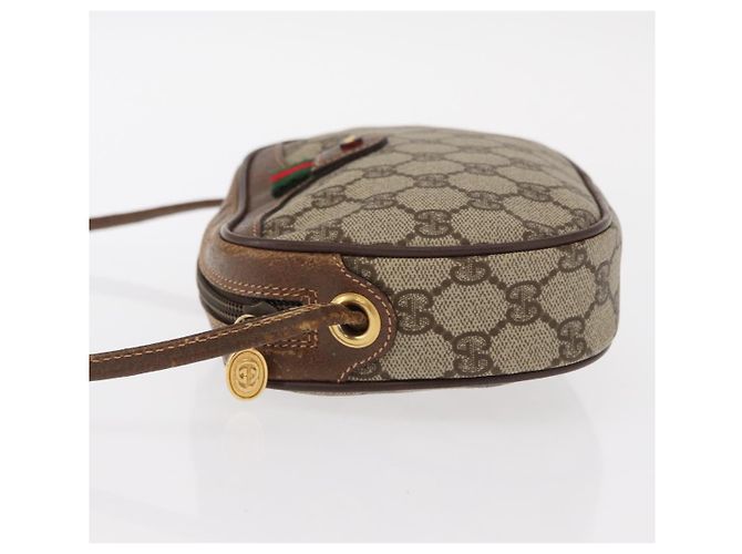 Borsa Sherry Line GG Supreme Web di GUCCI in PVC beige e rosso 007 58 6112 9411 Auth BA8618 - vista 5