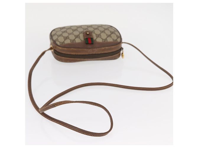 Borsa Sherry Line GG Supreme Web di GUCCI in PVC beige e rosso 007 58 6112 9411 Auth BA8618 - vista 7