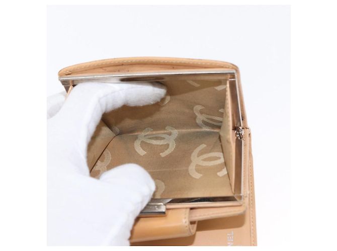 CHANEL Geldbörse Cambon Linie Lammleder Beige Silber CC Auth bs31591 - Ansicht 17