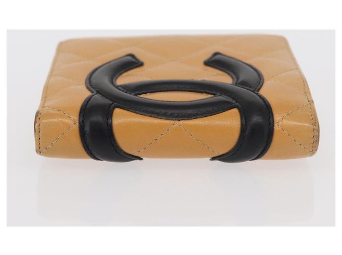CHANEL Geldbörse Cambon Linie Lammleder Beige Silber CC Auth bs31591 - Ansicht 5