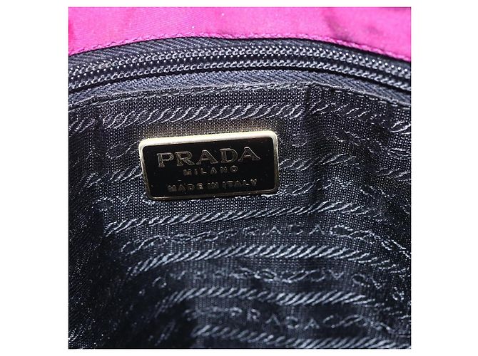 PRADA Borsa a Mano Nylon Metallo Viola Oro Auth 155416 D'oro Porpora - vista 10