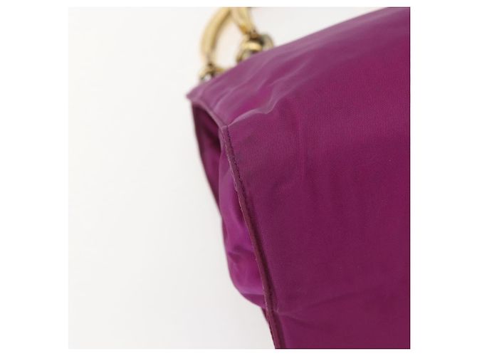 PRADA Borsa a Mano Nylon Metallo Viola Oro Auth 155416 D'oro Porpora - vista 14