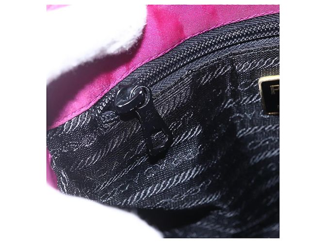 PRADA Borsa a Mano Nylon Metallo Viola Oro Auth 155416 D'oro Porpora - vista 18