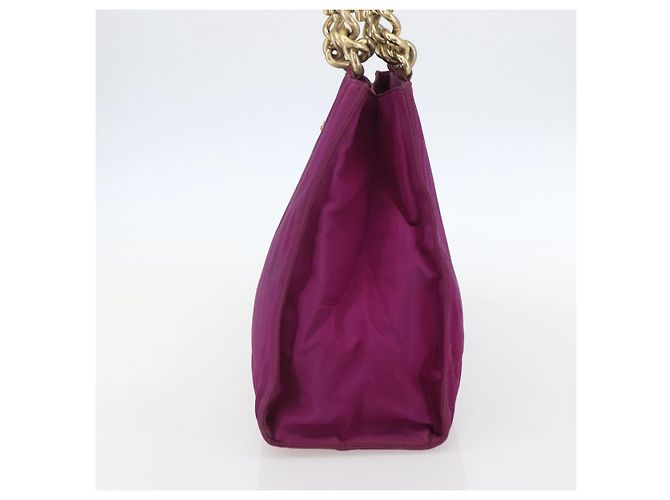 PRADA Borsa a Mano Nylon Metallo Viola Oro Auth 155416 D'oro Porpora - vista 4
