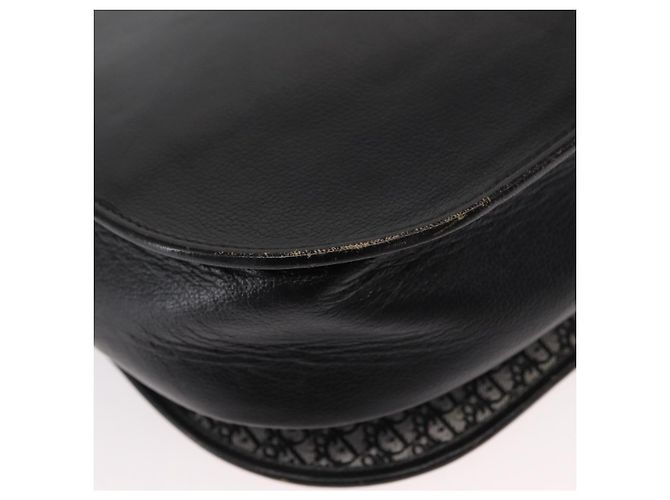 Borsa a spalla con catena Christian Dior in pelle nera e oro Auth ka658 Nero D'oro - vista 12