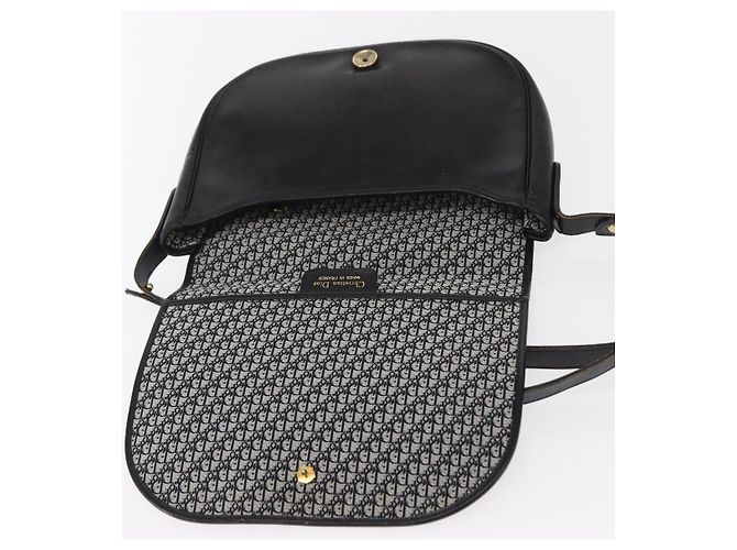 Borsa a spalla con catena Christian Dior in pelle nera e oro Auth ka658 Nero D'oro - vista 15