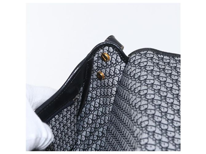 Borsa a spalla con catena Christian Dior in pelle nera e oro Auth ka658 Nero D'oro - vista 19