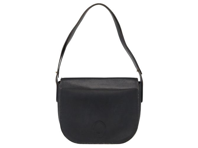Borsa a spalla con catena Christian Dior in pelle nera e oro Auth ka658 Nero D'oro - vista 2