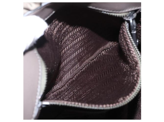 Bolso de Hombro PRADA de Nylon y Cuero Gris Auth ka788 Castaño - vista 23