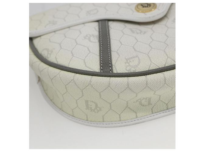 Christian Dior Borsa a spalla in tela a nido d'ape PVC oro bianco Auth 157616 D'oro - vista 11