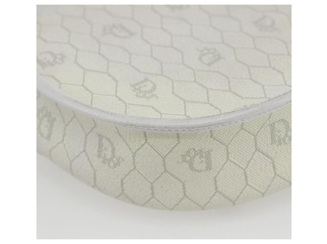 Christian Dior Borsa a spalla in tela a nido d'ape PVC oro bianco Auth 157616 D'oro - vista 13
