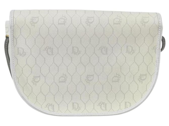 Christian Dior Borsa a spalla in tela a nido d'ape PVC oro bianco Auth 157616 D'oro - vista 3