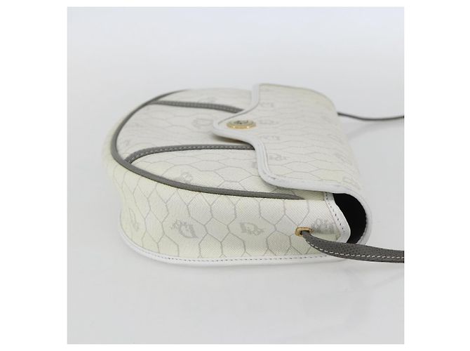 Christian Dior Borsa a spalla in tela a nido d'ape PVC oro bianco Auth 157616 D'oro - vista 5