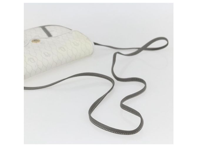 Christian Dior Borsa a spalla in tela a nido d'ape PVC oro bianco Auth 157616 D'oro - vista 7