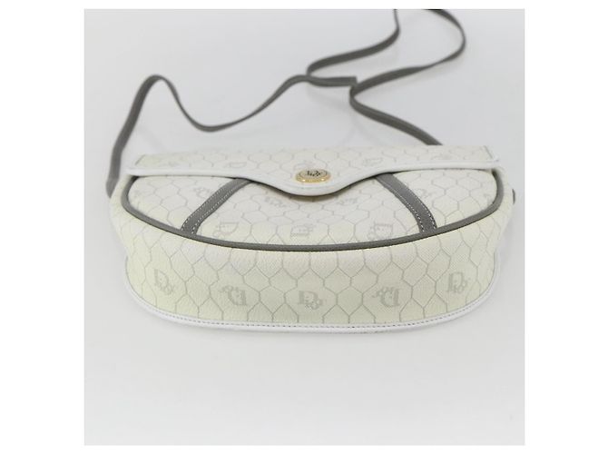 Christian Dior Borsa a spalla in tela a nido d'ape PVC oro bianco Auth 157616 D'oro - vista 9