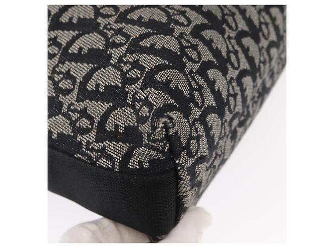 Borsa a Spalla in Tela Trotter Christian Dior Nera Argento Auth 153644 Nero - vista 10
