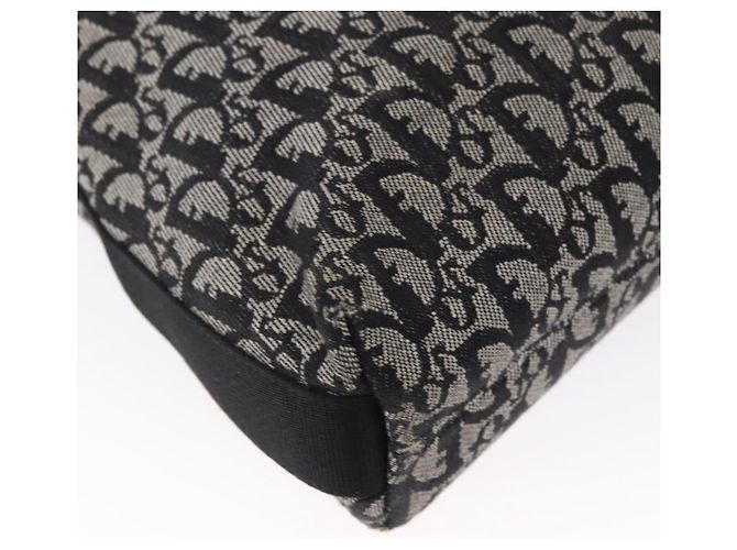 Borsa a Spalla in Tela Trotter Christian Dior Nera Argento Auth 153644 Nero - vista 12