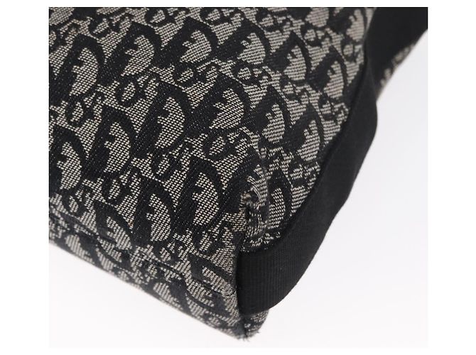 Borsa a Spalla in Tela Trotter Christian Dior Nera Argento Auth 153644 Nero - vista 13