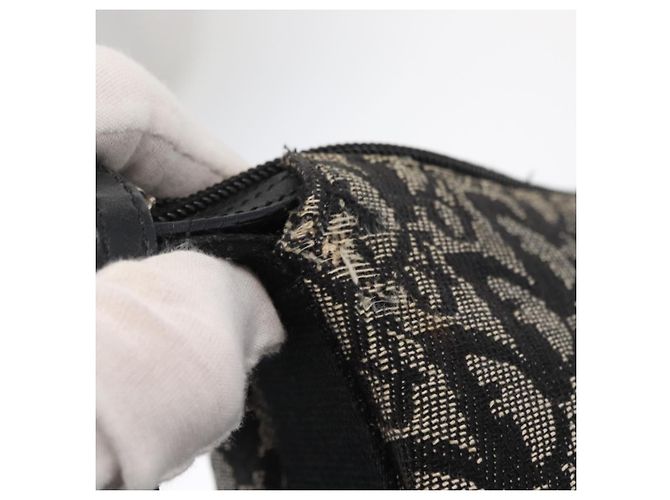 Borsa a Spalla in Tela Trotter Christian Dior Nera Argento Auth 153644 Nero - vista 15