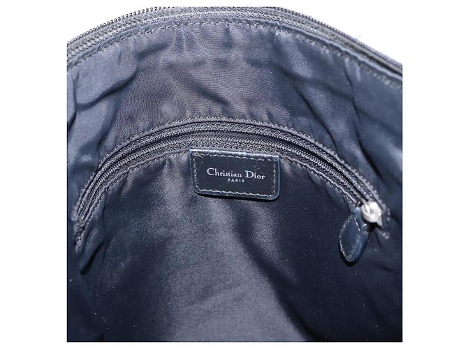 Borsa a Spalla in Tela Trotter Christian Dior Nera Argento Auth 153644 Nero - vista 16