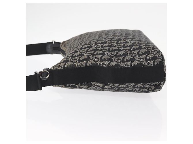 Borsa a Spalla in Tela Trotter Christian Dior Nera Argento Auth 153644 Nero - vista 5