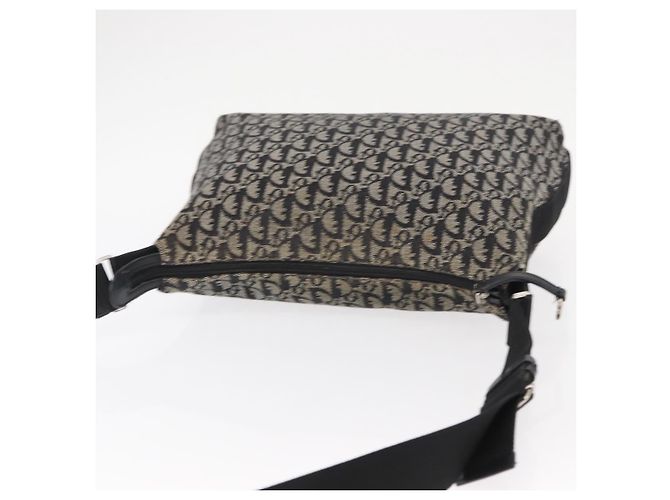 Borsa a Spalla in Tela Trotter Christian Dior Nera Argento Auth 153644 Nero - vista 6