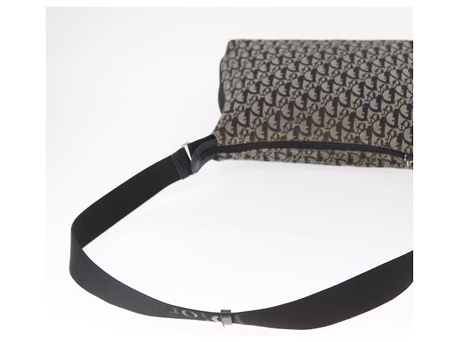 Borsa a Spalla in Tela Trotter Christian Dior Nera Argento Auth 153644 Nero - vista 7