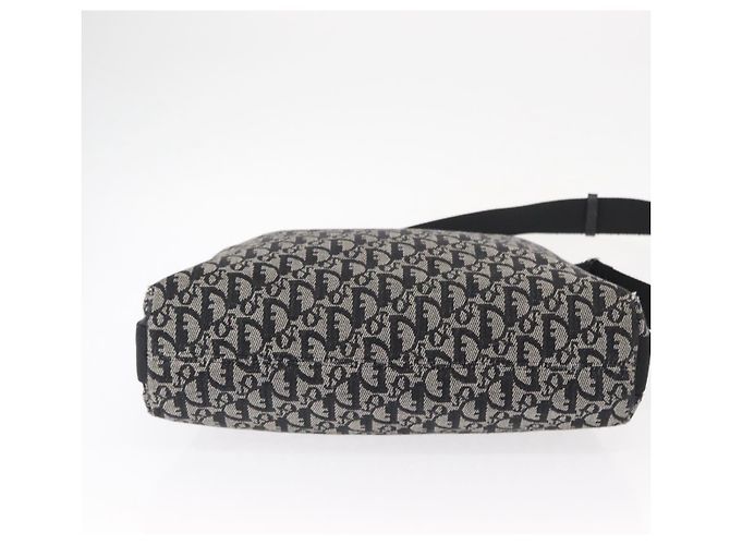 Borsa a Spalla in Tela Trotter Christian Dior Nera Argento Auth 153644 Nero - vista 9